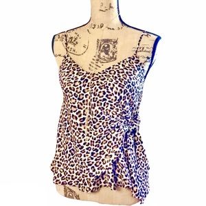 Supply and Demand leopard print tie blouse